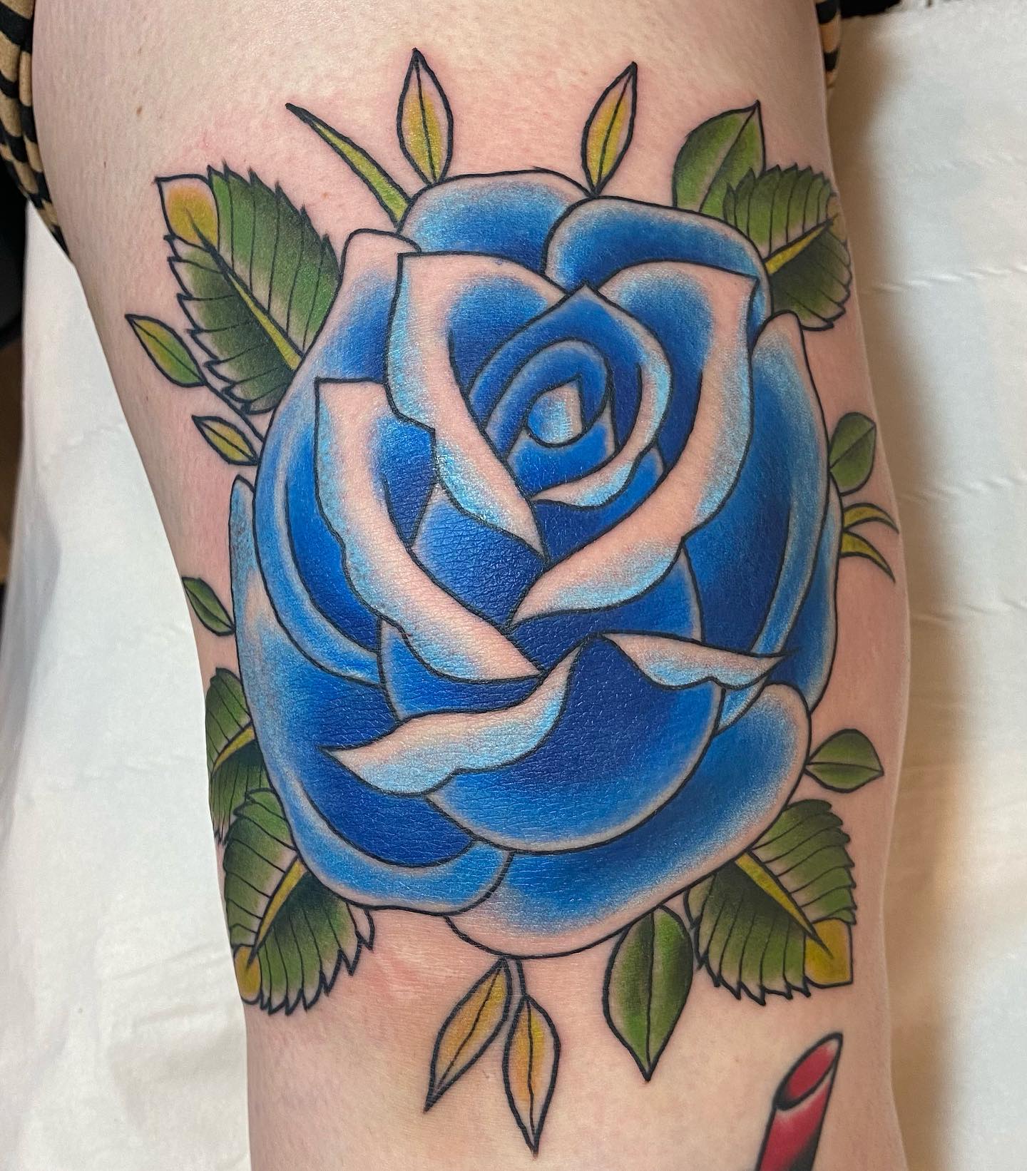 Tatuaje de Rosa Idea Azul