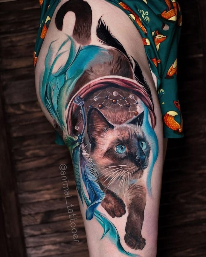 Atrapasueños y Tatuaje de gato