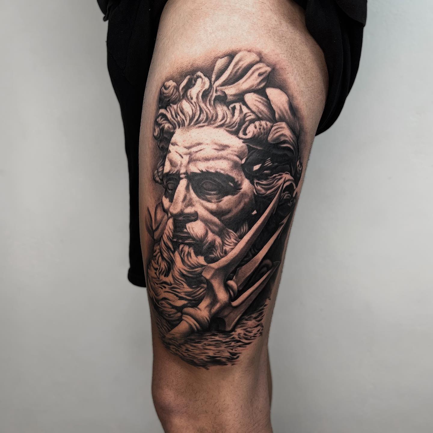 Retrato Tatuaje en la pierna