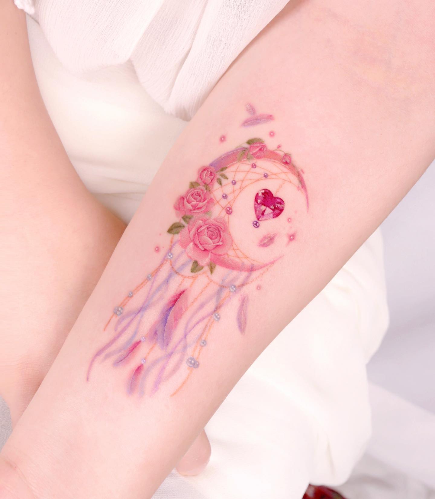 Tatuaje de Atrapasueños Rosa