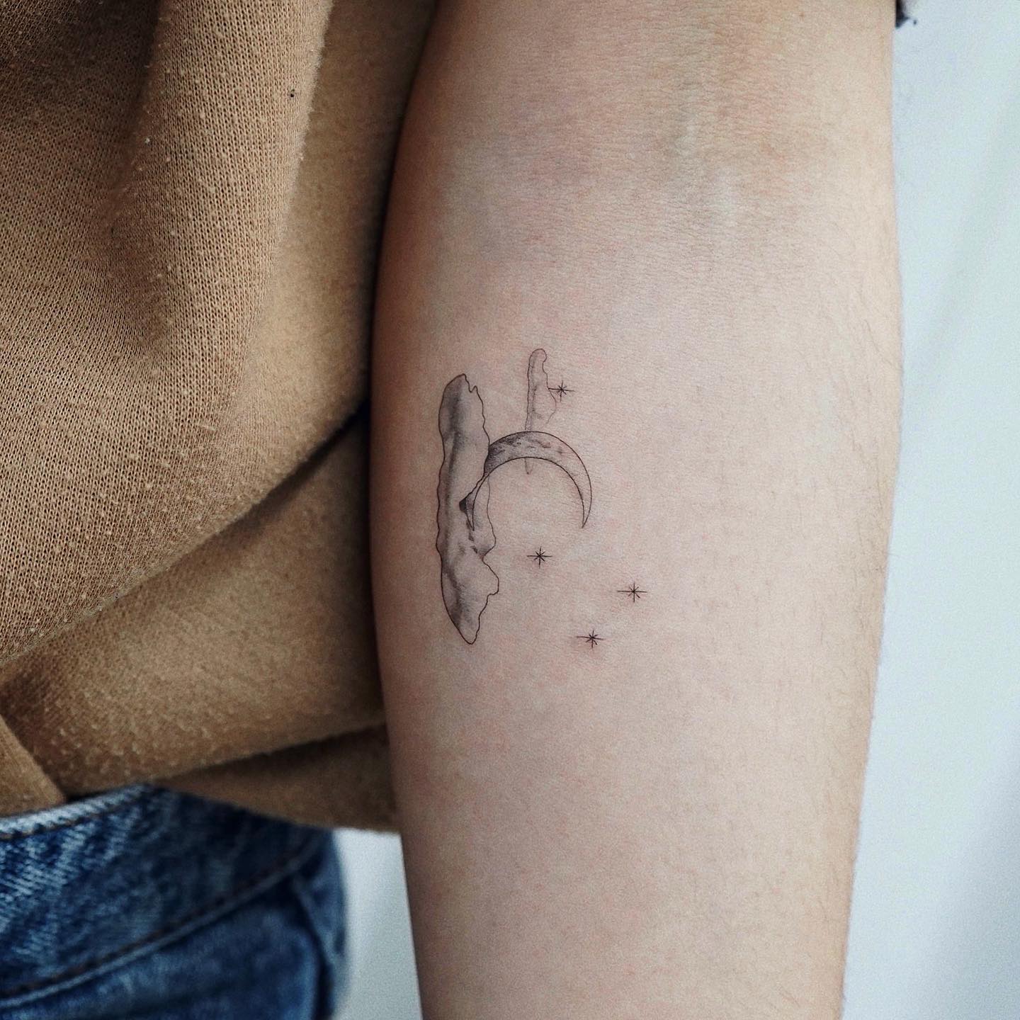 Tatuaje de Luna y Estrella