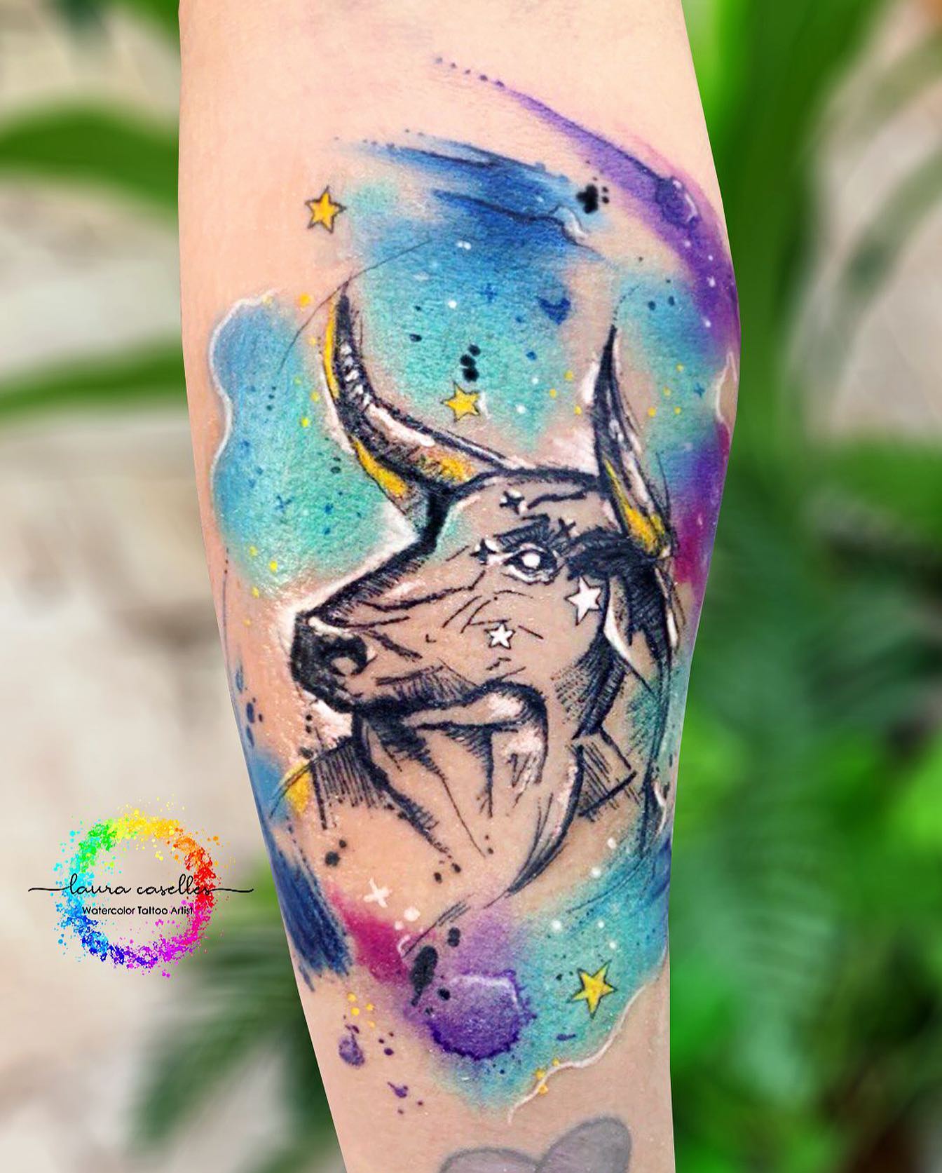Tatuaje del signo Tauro del zodiaco