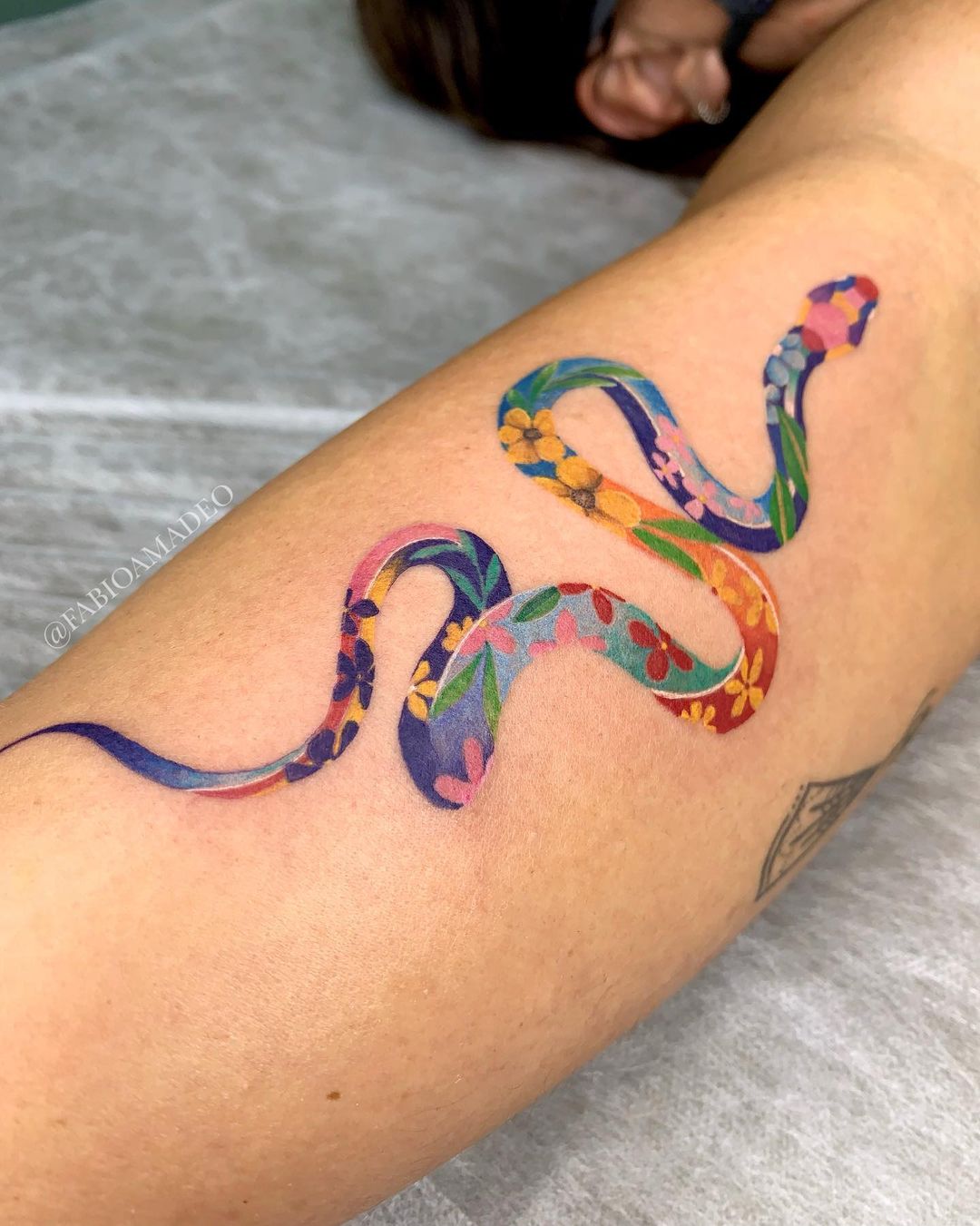 Tatuaje de Serpiente Negra y Roja