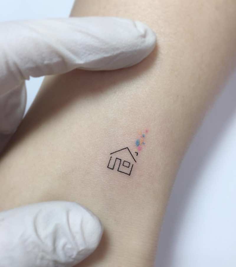 Un tatuaje de casa moderno e interesante