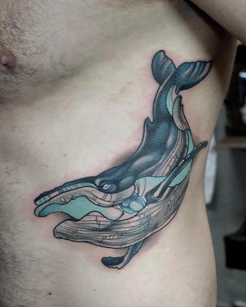 Fantástico tatuaje de ballena